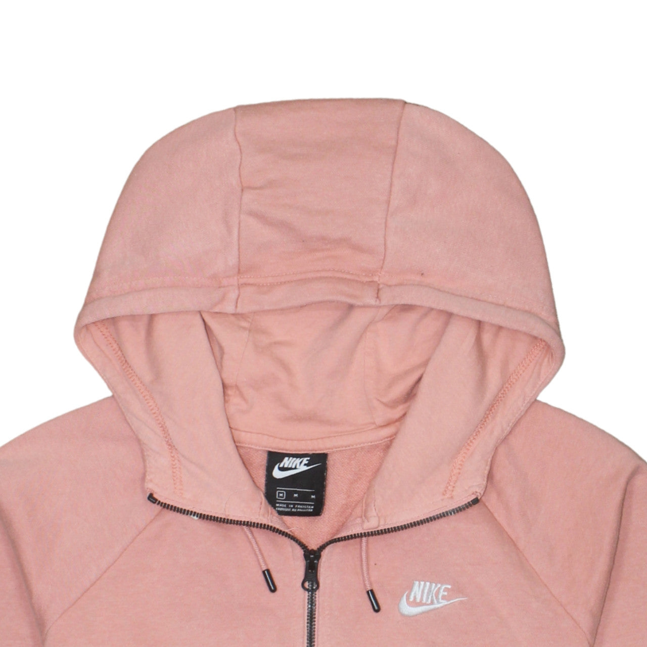 Nike Womens Pink Full Zip Hoodie Size M 80% Cotton Casual Sweatshirt