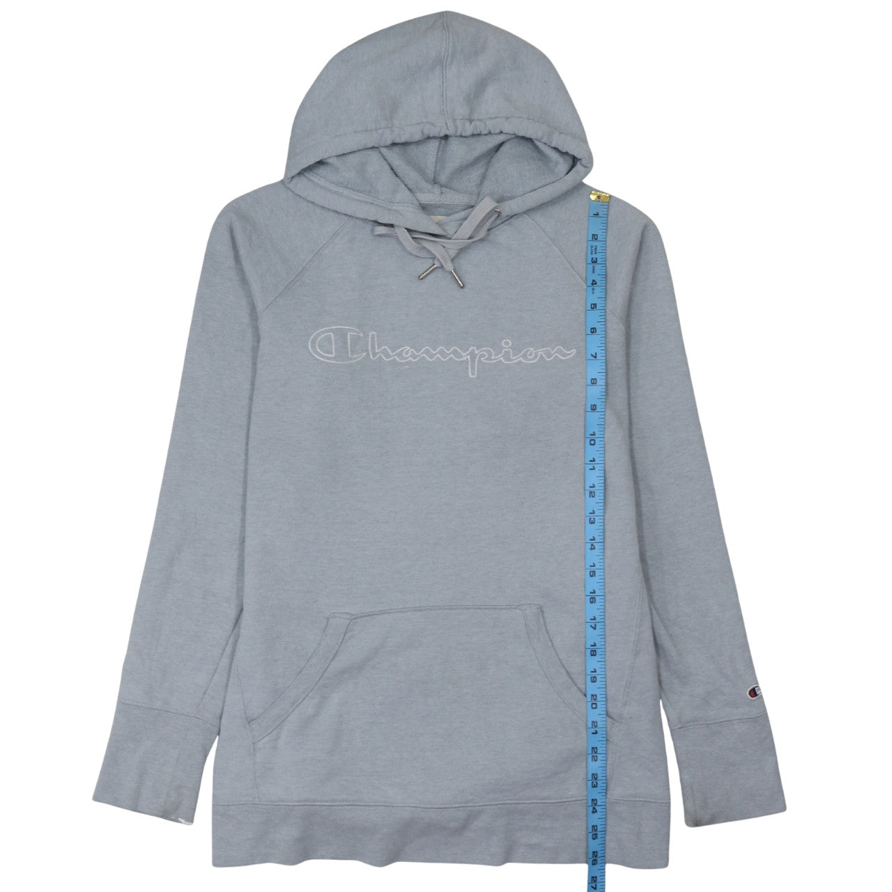 Champion Men's Grey Medium Pullover Hoodie with Embroidered Logo