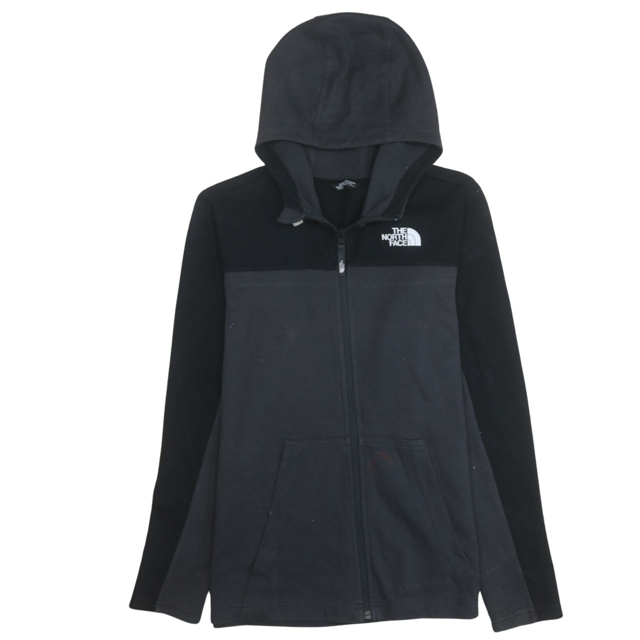 The North Face Boys Black Full Zip Hoodie Size L Cotton Blend Outdoor