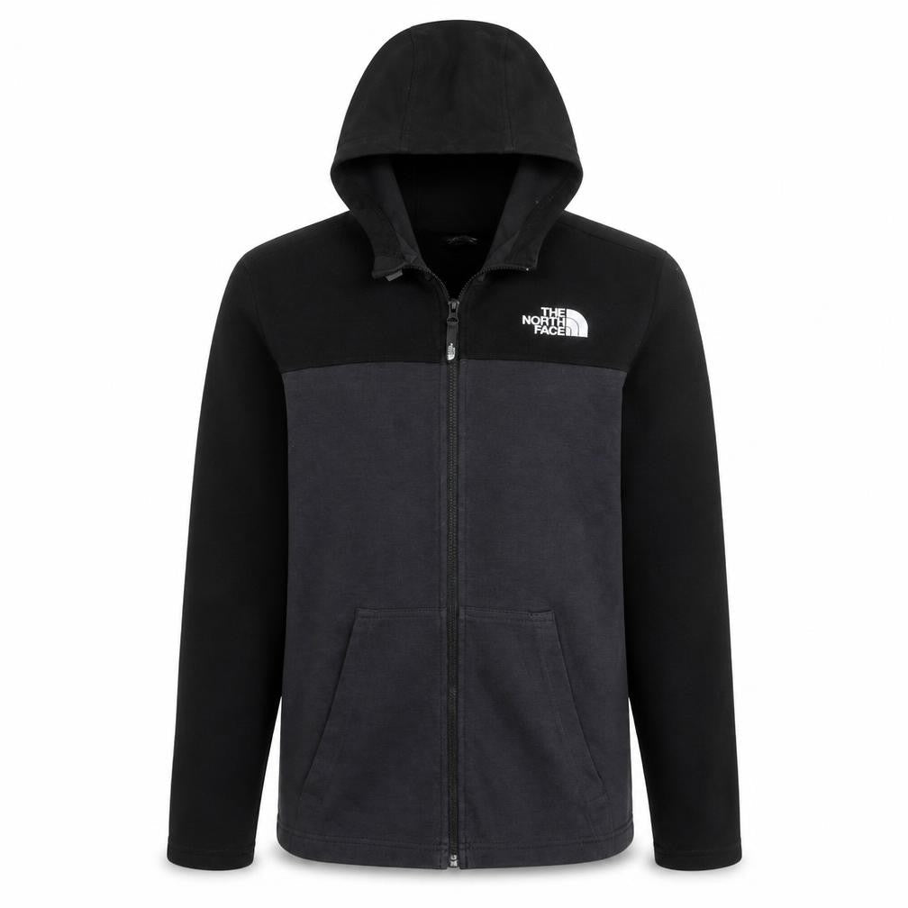 The North Face Boys Black Full Zip Hoodie Size L Cotton Blend Outdoor