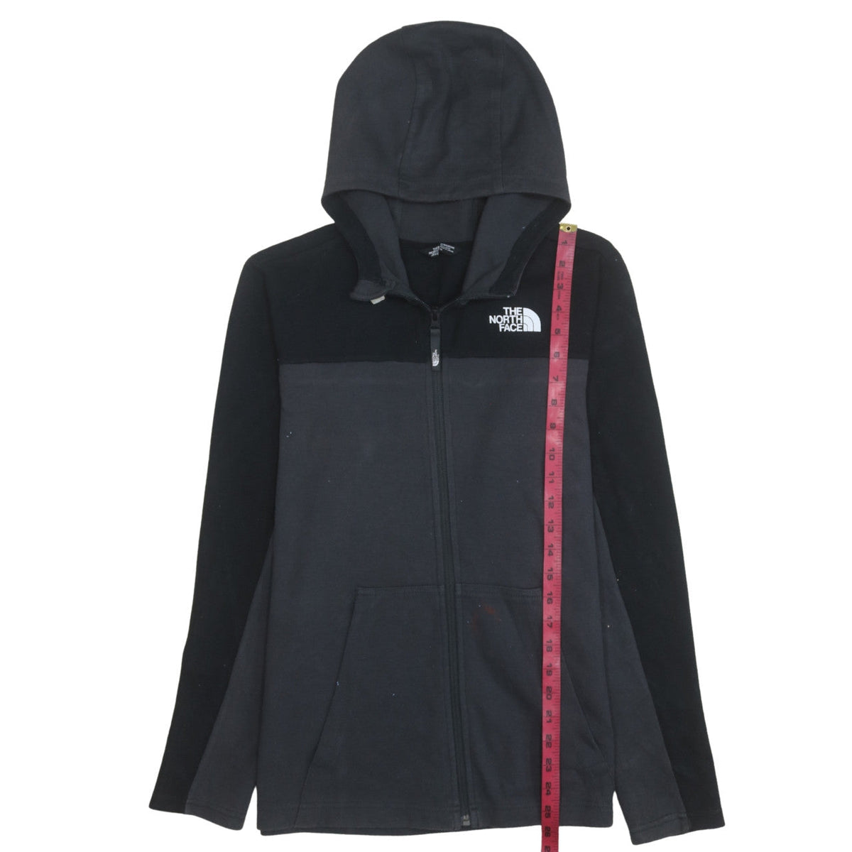 The North Face Boys Black Full Zip Hoodie Size L Cotton Blend Outdoor
