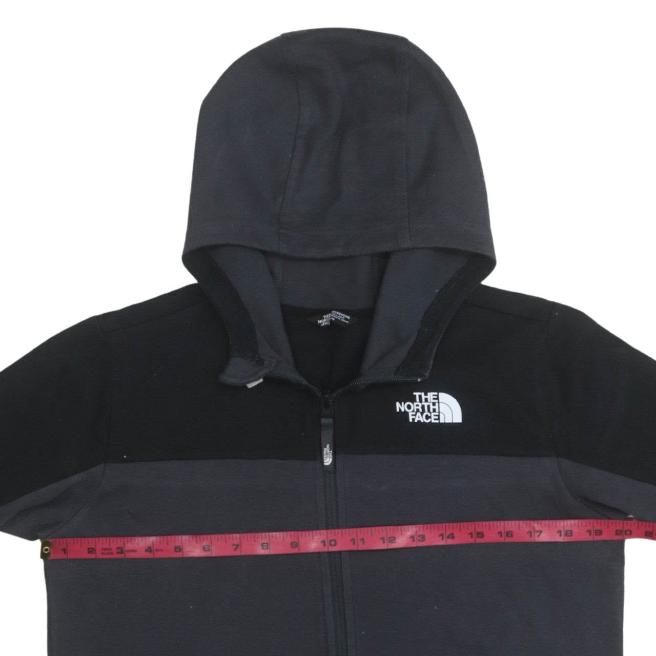 The North Face Boys Black Full Zip Hoodie Size L Cotton Blend Outdoor