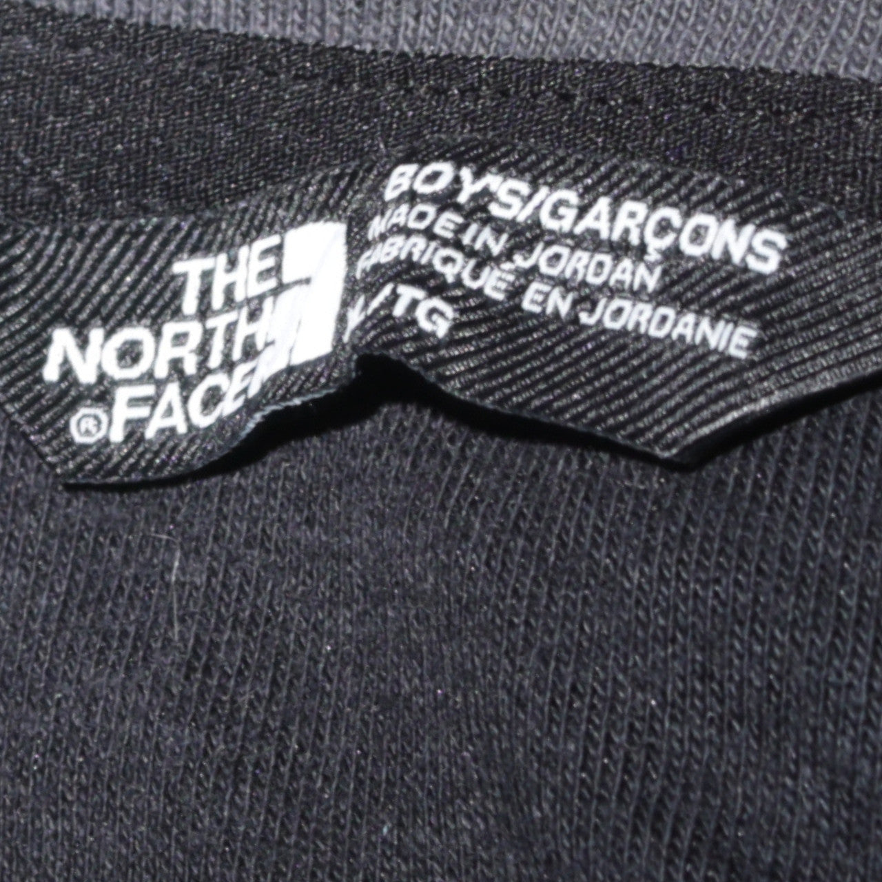 The North Face Boys Black Full Zip Hoodie Size L Cotton Blend Outdoor