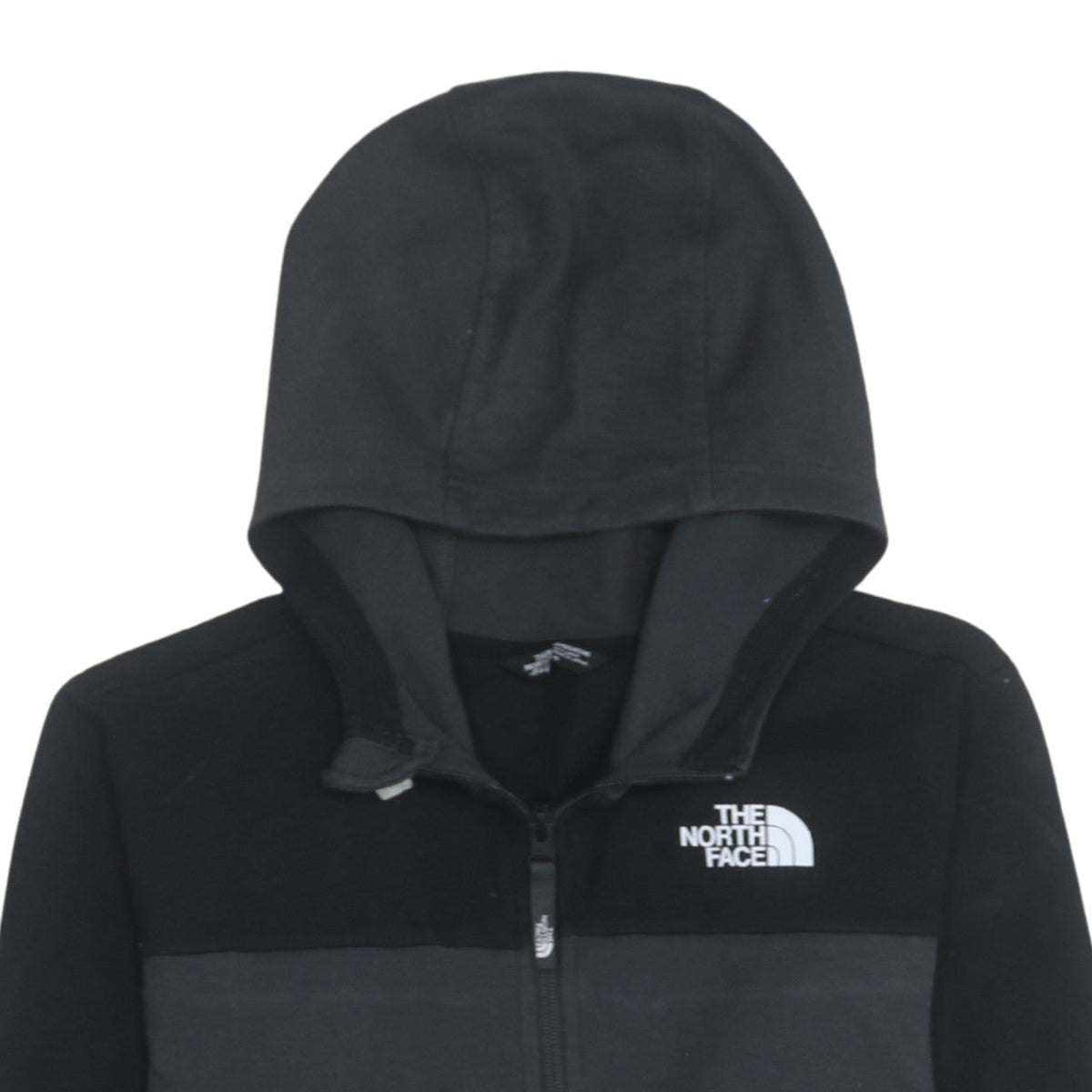 The North Face Boys Black Full Zip Hoodie Size L Cotton Blend Outdoor