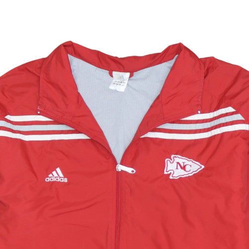 Adidas Men's Red XL Windbreaker Jacket Football Sports Zip Up