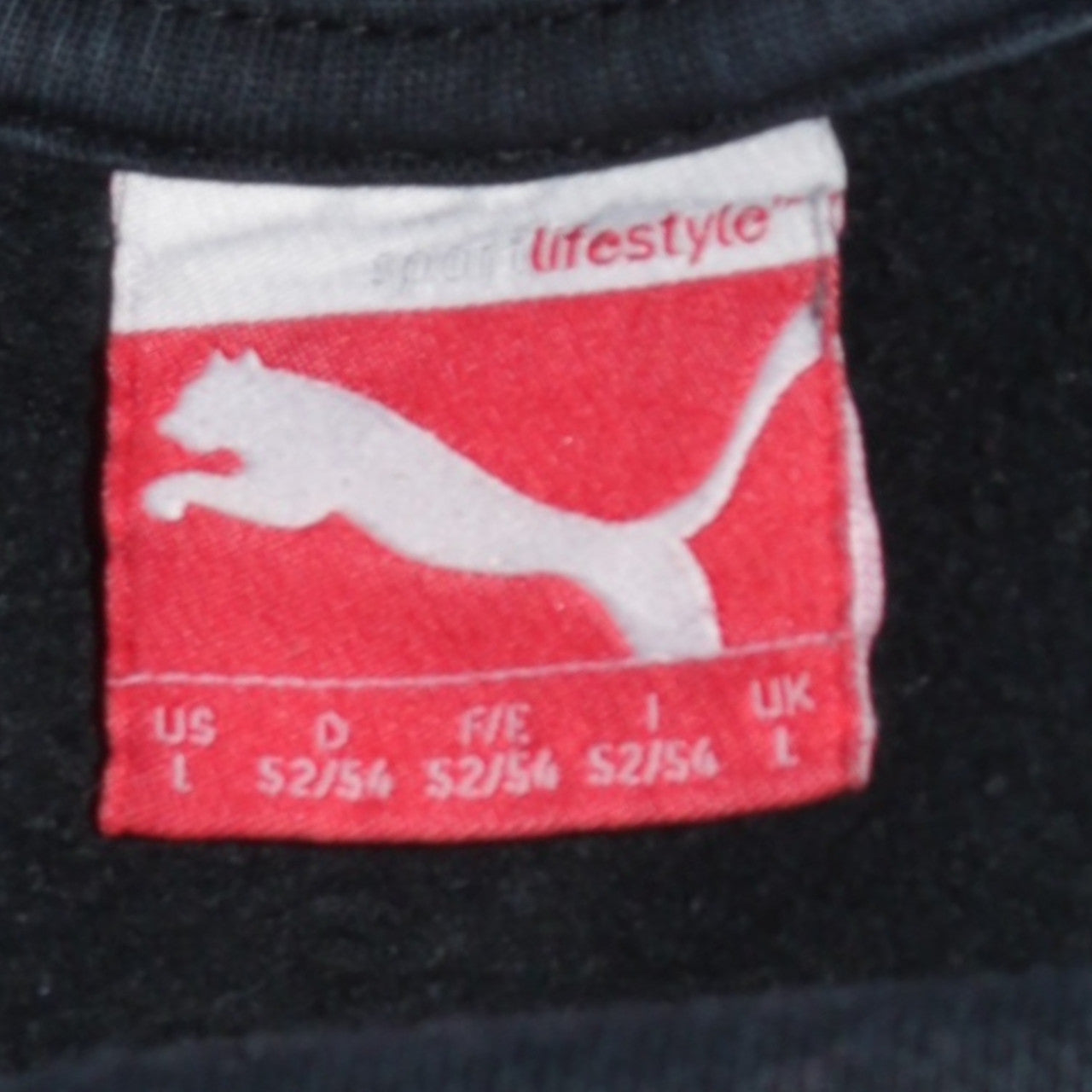 Puma Mens Black L Logo Pullover Sweatshirt