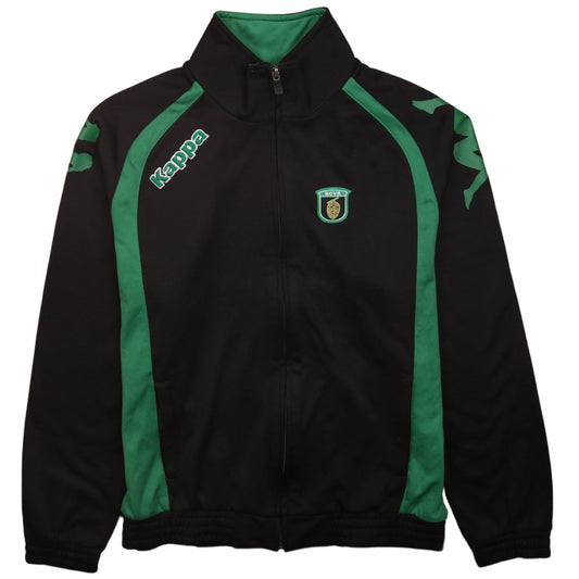 Kappa Boys Black Green Full Zip Hoodie 14 Years 164cm Athletic Style