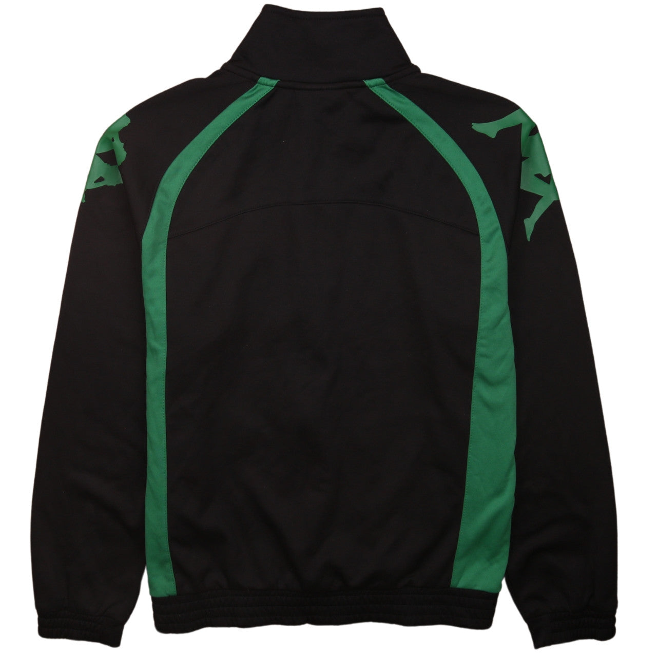 Kappa Boys Black Green Full Zip Hoodie 14 Years 164cm Athletic Style