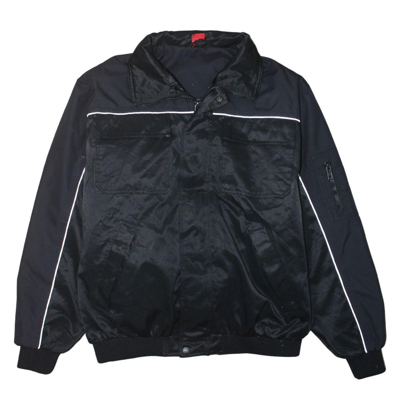 Engelbert Strauss Men's Black Bomber Workwear Jacket L Reflective Hooded