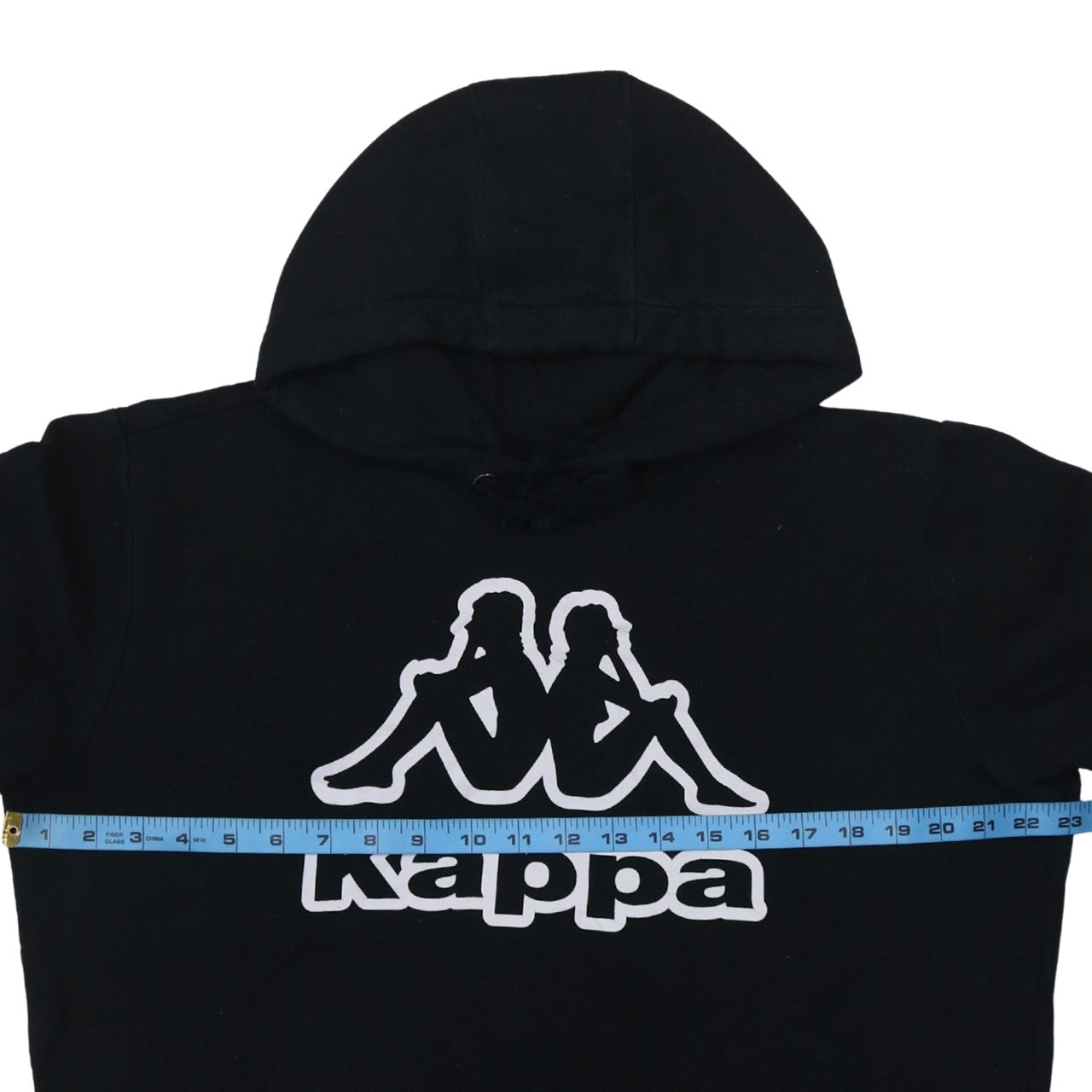 Kappa Men's Black Pullover Hoodie Size L Graphic Logo Fleece