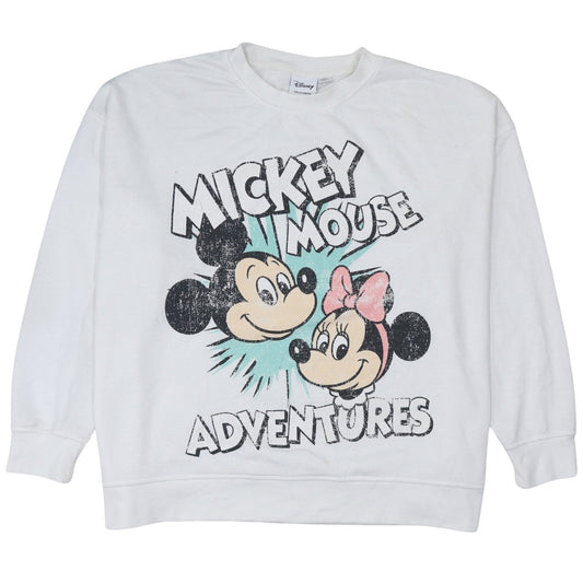 Disney Women White Mickey Mouse Adventures 2XL Pullover Sweatshirt