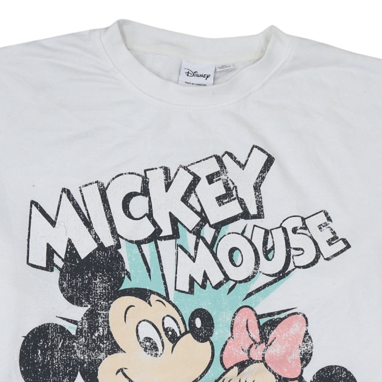 Disney Women White Mickey Mouse Adventures 2XL Pullover Sweatshirt
