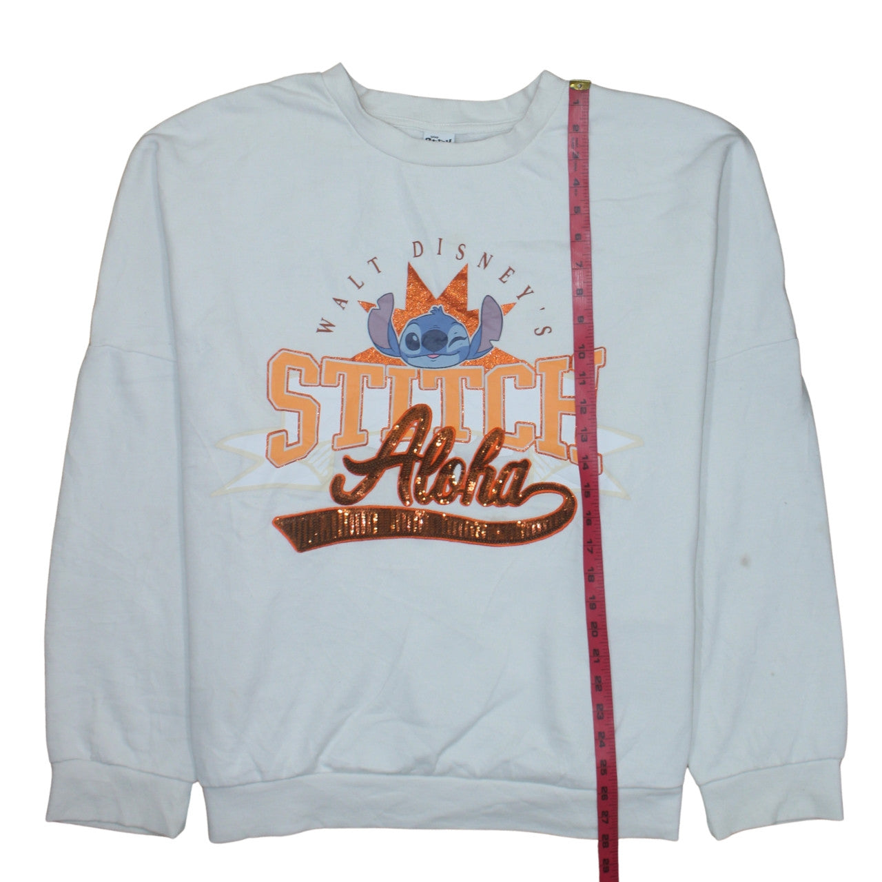 Disney Stitch at George Women's Cream 2XL Pullover Sweatshirt