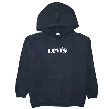 Levi's Women Black L Pullover Hoodie with Logo Print