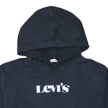 Levi's Women Black L Pullover Hoodie with Logo Print