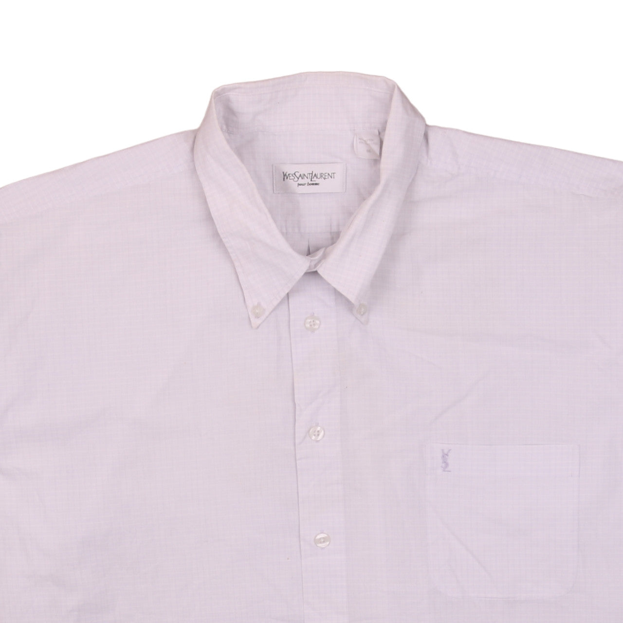 Yves Saint Laurent Men's White Short Sleeve Button-Up Shirt 2XL