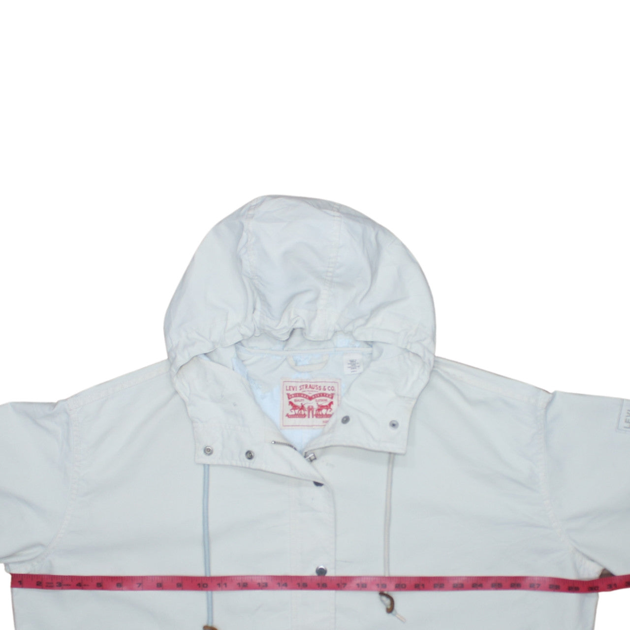 Levi Strauss & Co. Men's White Cotton Parka Coat Size S Hooded