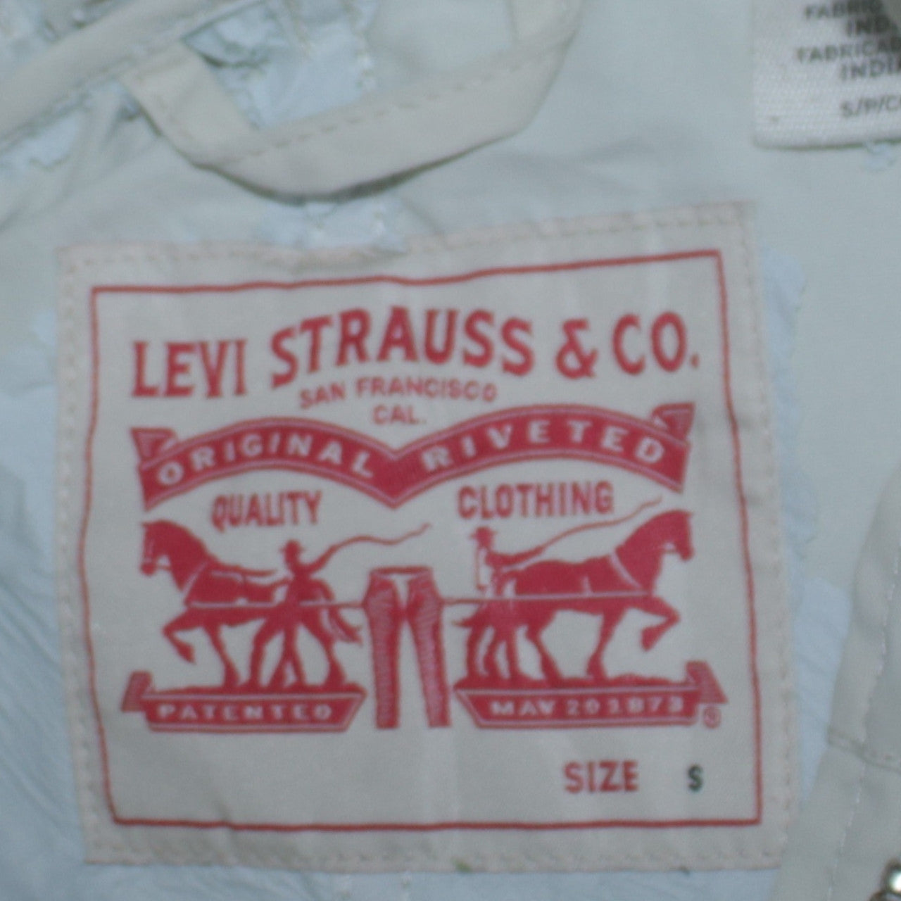 Levi Strauss & Co. Men's White Cotton Parka Coat Size S Hooded