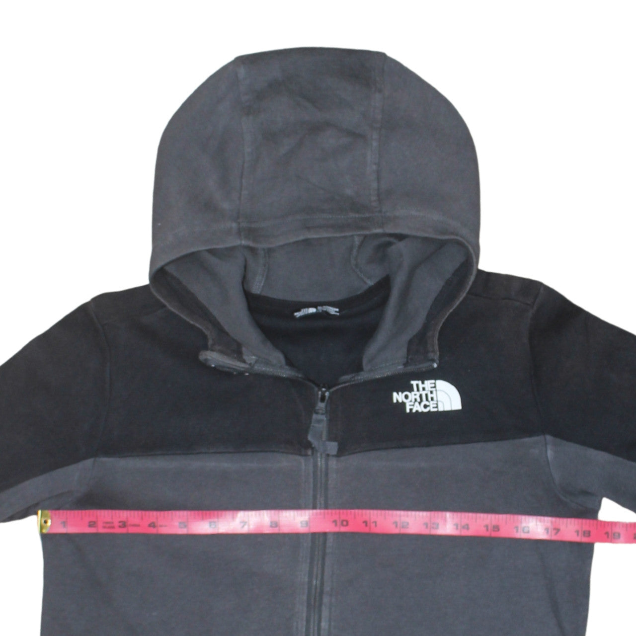 The North Face Boys Black Full Zip Hoodie Size L Cotton Blend Fleece