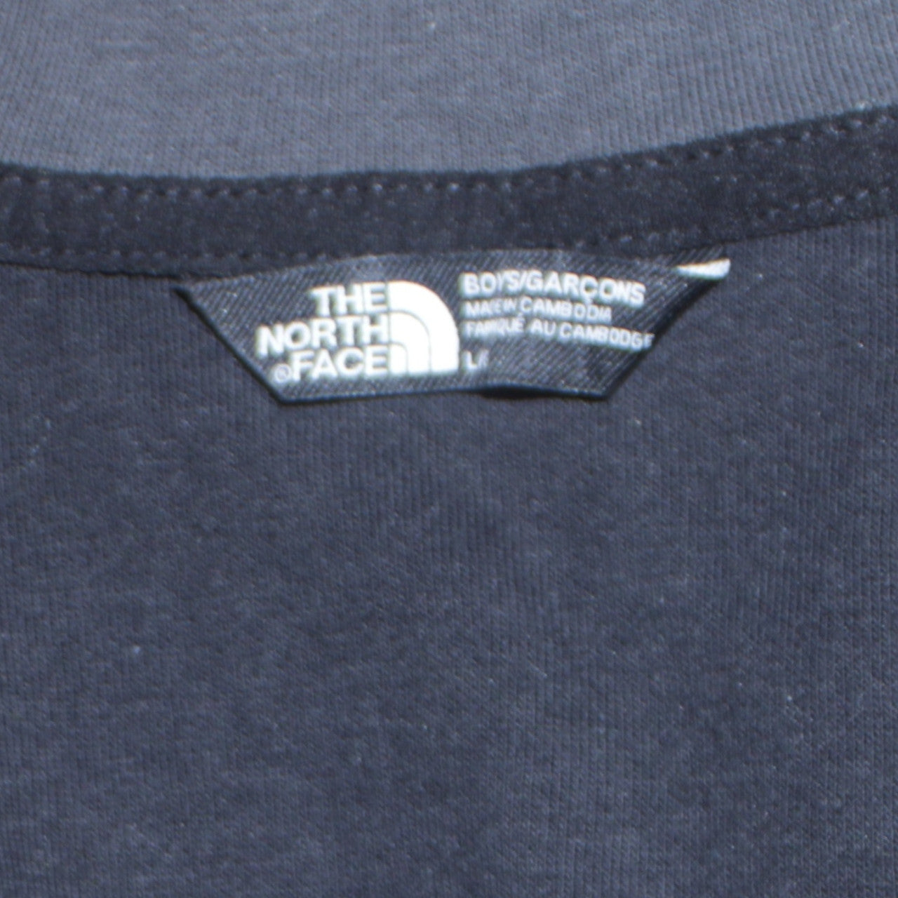 The North Face Boys Black Full Zip Hoodie Size L Cotton Blend Fleece