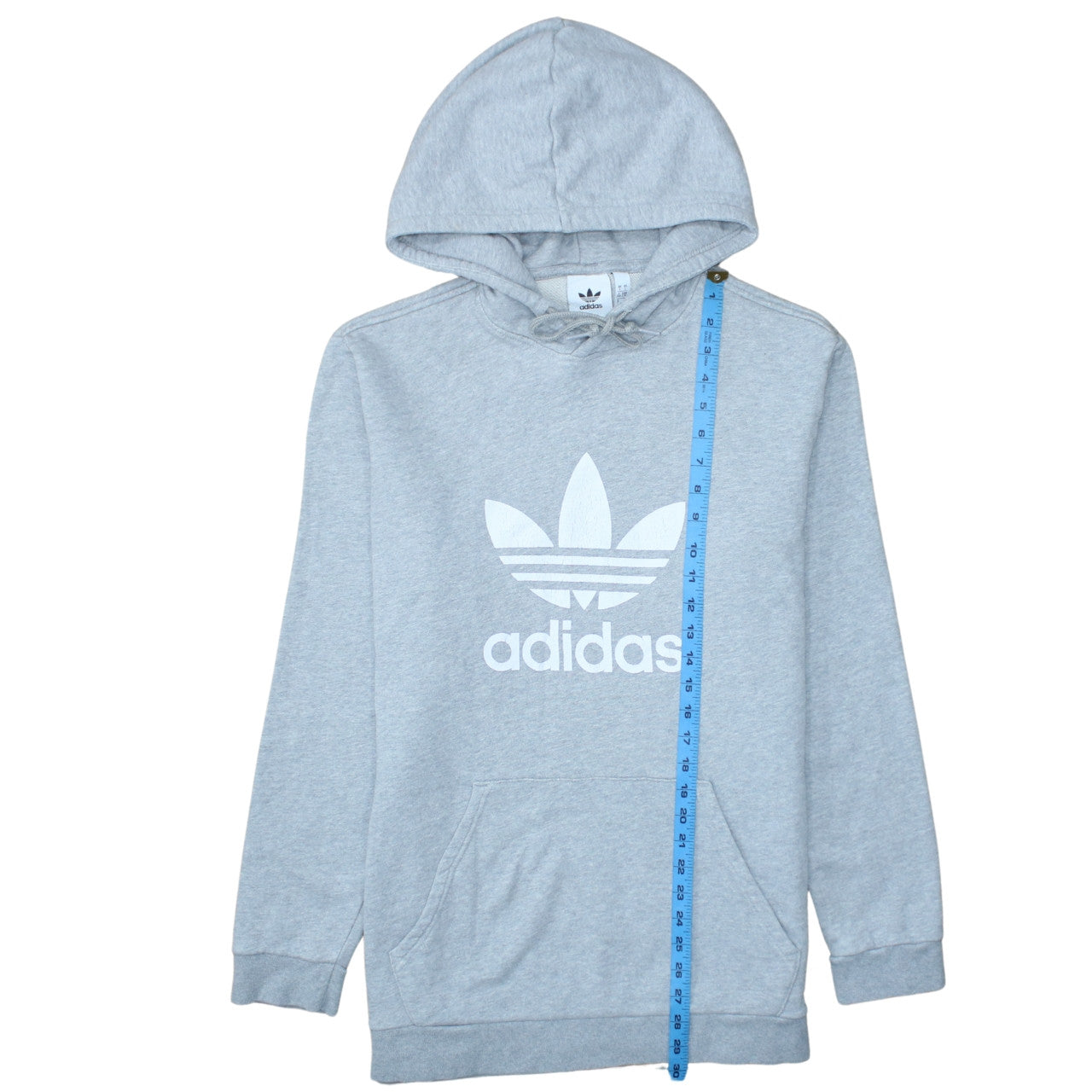 Adidas Mens Grey Pullover Hoodie L Regular Fit Graphic Logo