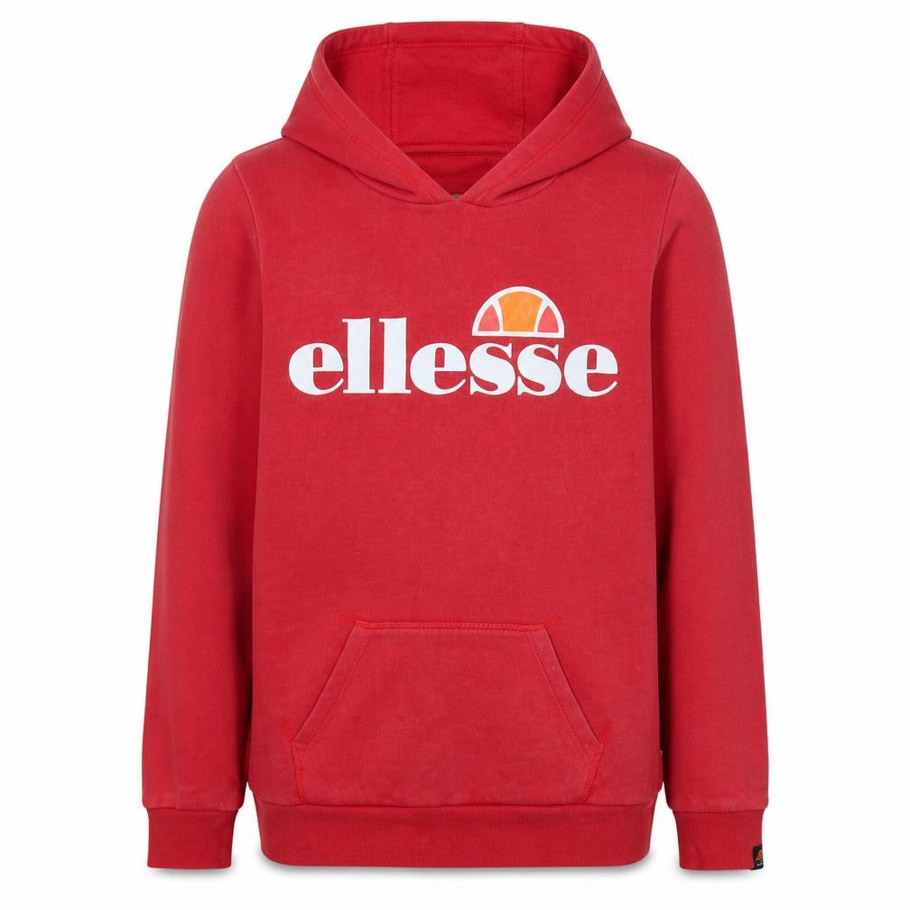 Ellesse Boys Red Pullover Hoodie 12-13 Years Logo Print Cotton Blend