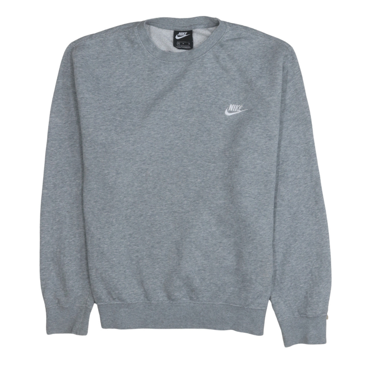 Nike Men's Grey Crew Neck Logo Sweatshirt M Regular Fit Pullover