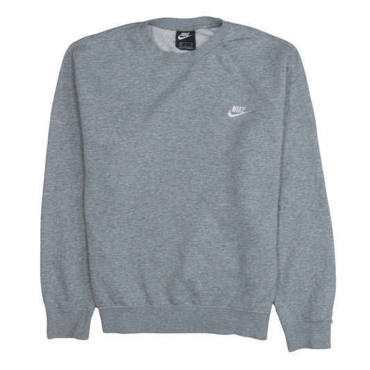 Nike Men's Grey Crew Neck Logo Sweatshirt M Regular Fit Pullover