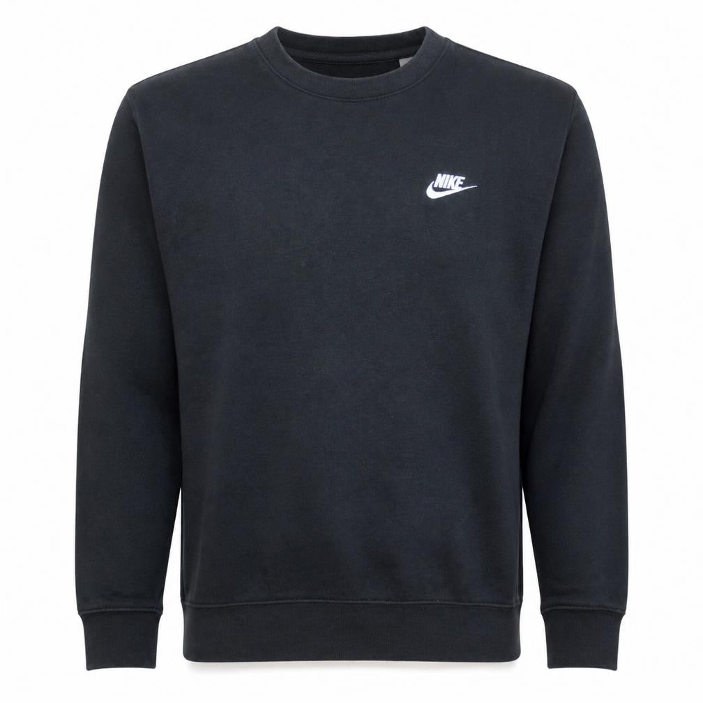 Nike Men's Black Small Classic Crew Neck Fleece Sweatshirt