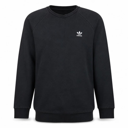 Adidas Mens Black Long Sleeve Crew Neck Pullover Sweatshirt L
