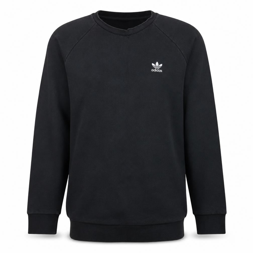 Adidas Mens Black Long Sleeve Crew Neck Pullover Sweatshirt L