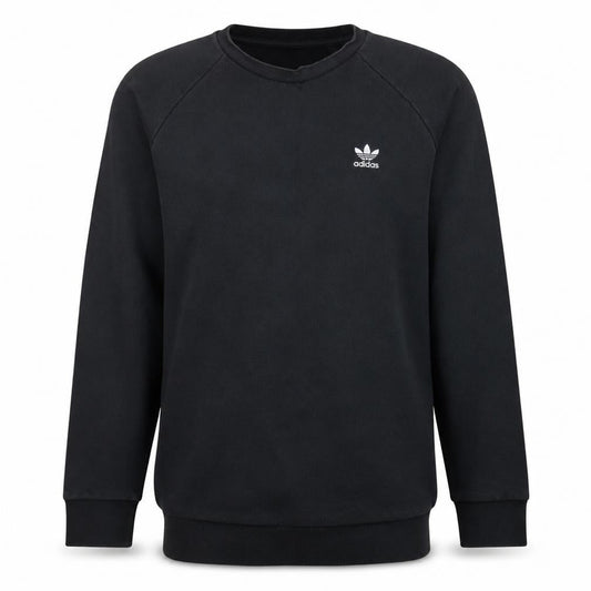 Adidas Mens Black Long Sleeve Crew Neck Pullover Sweatshirt L
