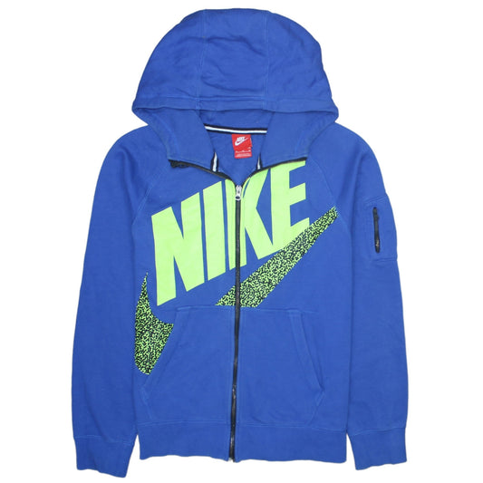Nike Men's Blue Full Zip Hoodie M Sportswear Graphic Print