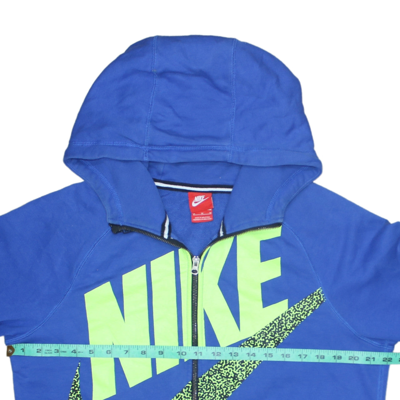 Nike Men's Blue Full Zip Hoodie M Sportswear Graphic Print