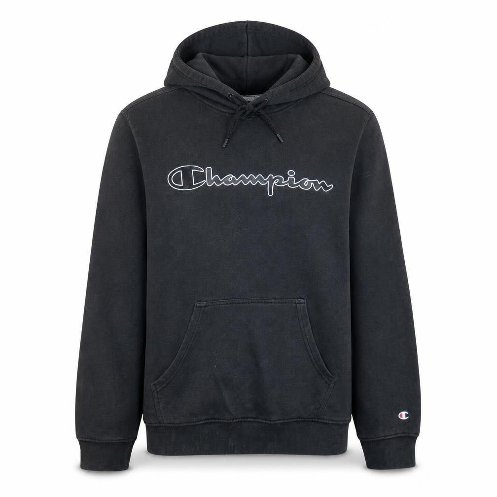 Champion Men's Black Medium Pullover Hoodie with Logo