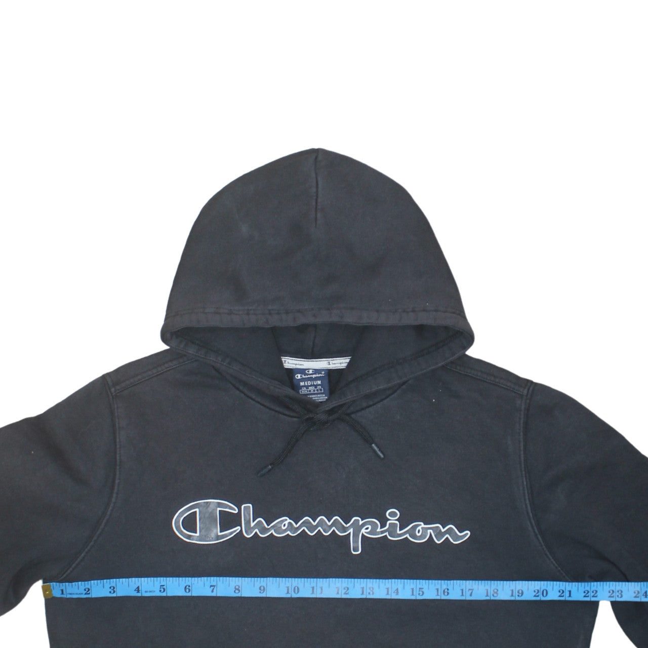 Champion Men's Black Medium Pullover Hoodie with Logo