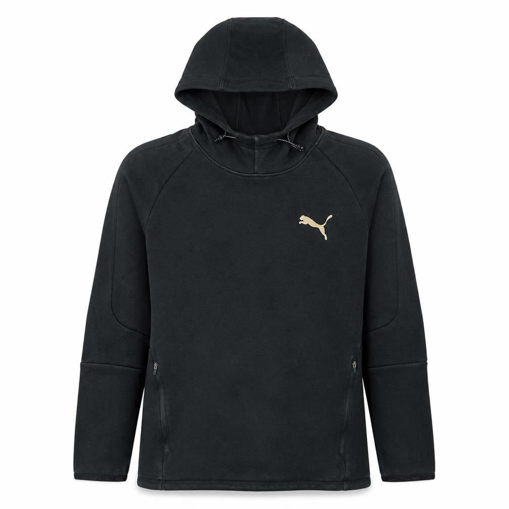 Puma Men’s Black Pullover Hoodie Size L Fleece Sportswear