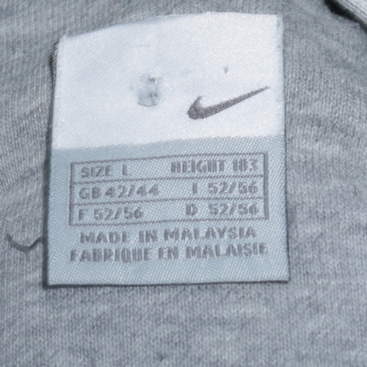 Nike Men's Grey Full Zip Hooded Sweatshirt L Sports Logo