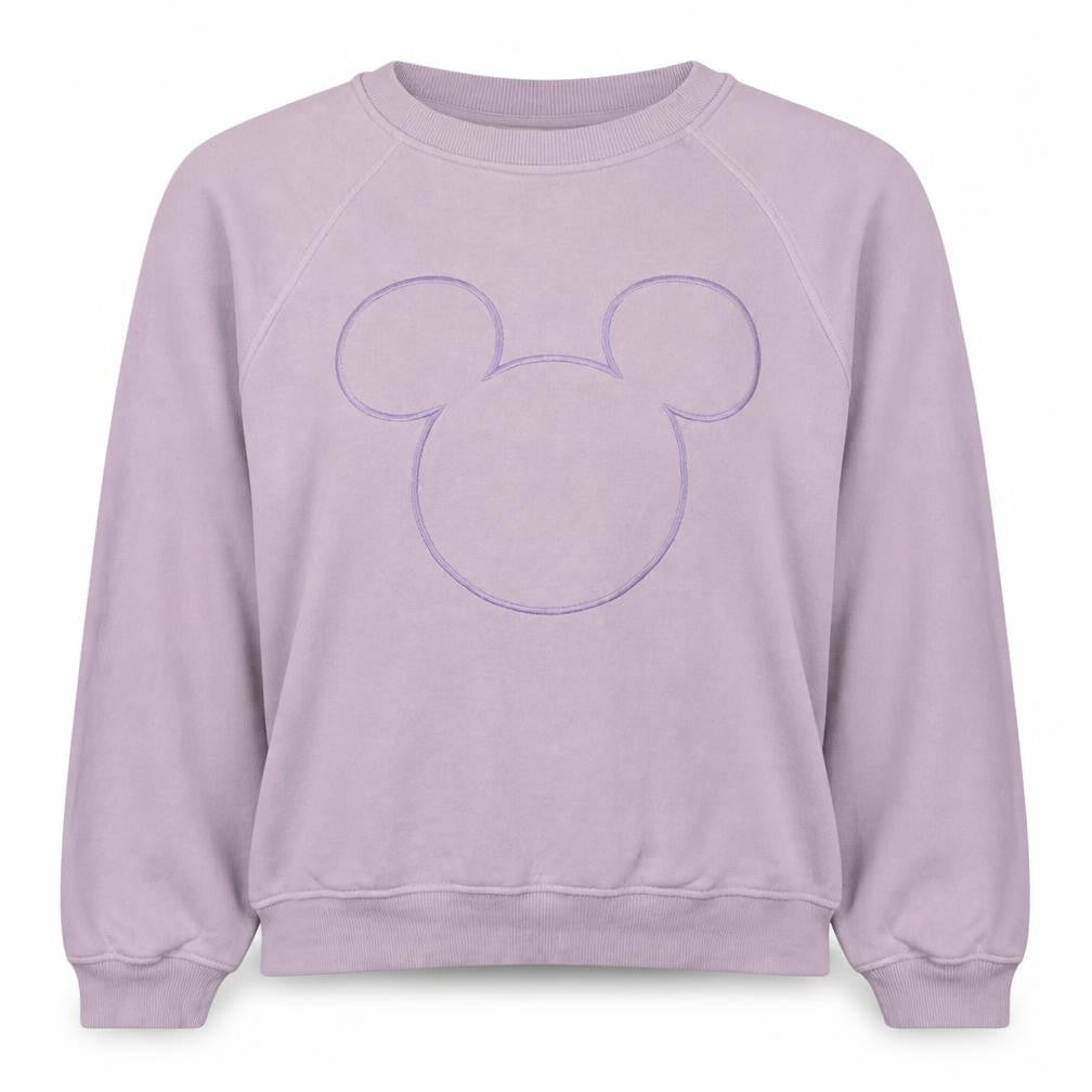 H&M Disney Women Purple Mickey Mouse Sweatshirt Size S Crew Neck Pullover