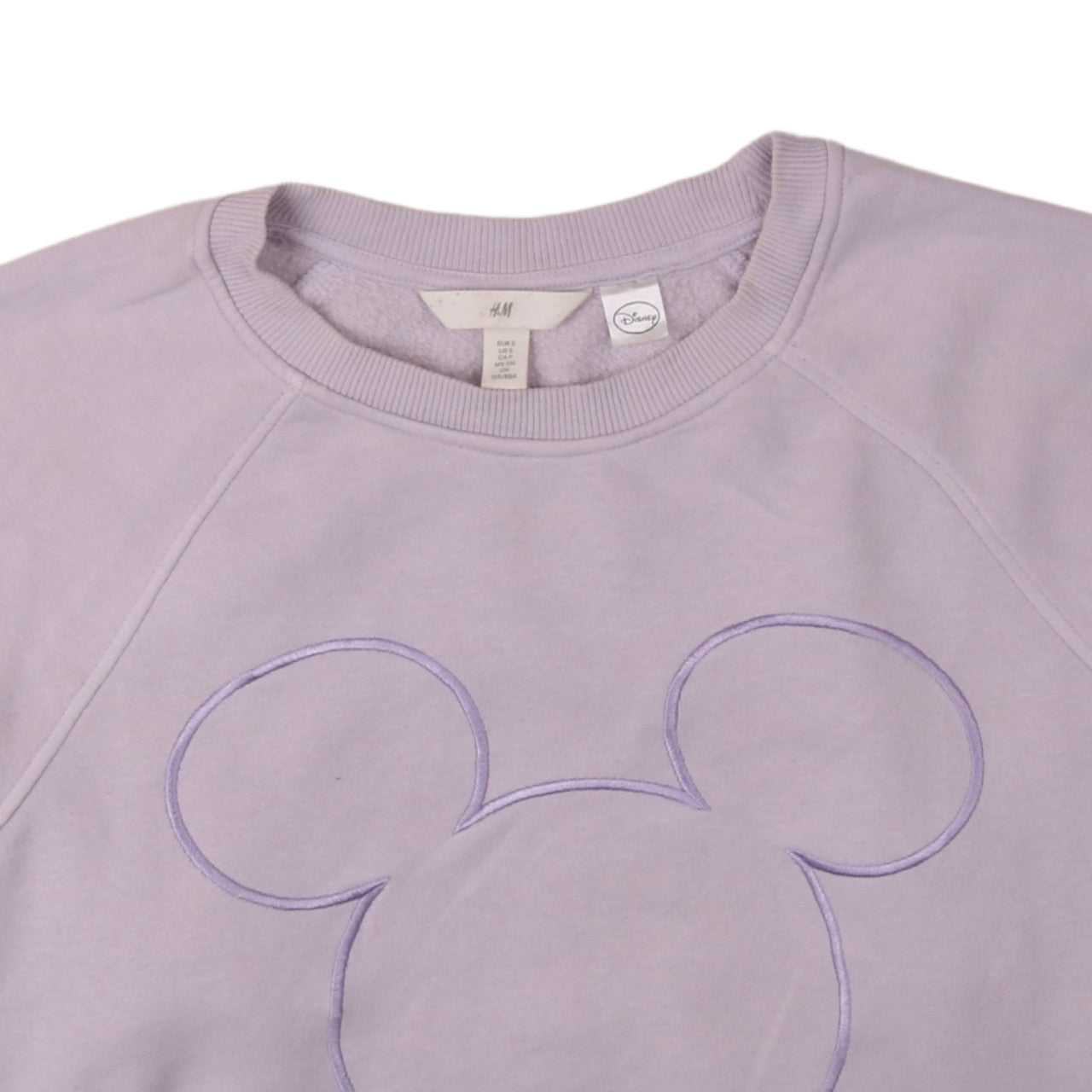 H&M Disney Women Purple Mickey Mouse Sweatshirt Size S Crew Neck Pullover