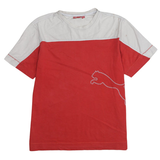 Puma Men's Red XL Colourblock Sports Crew Neck T-Shirt