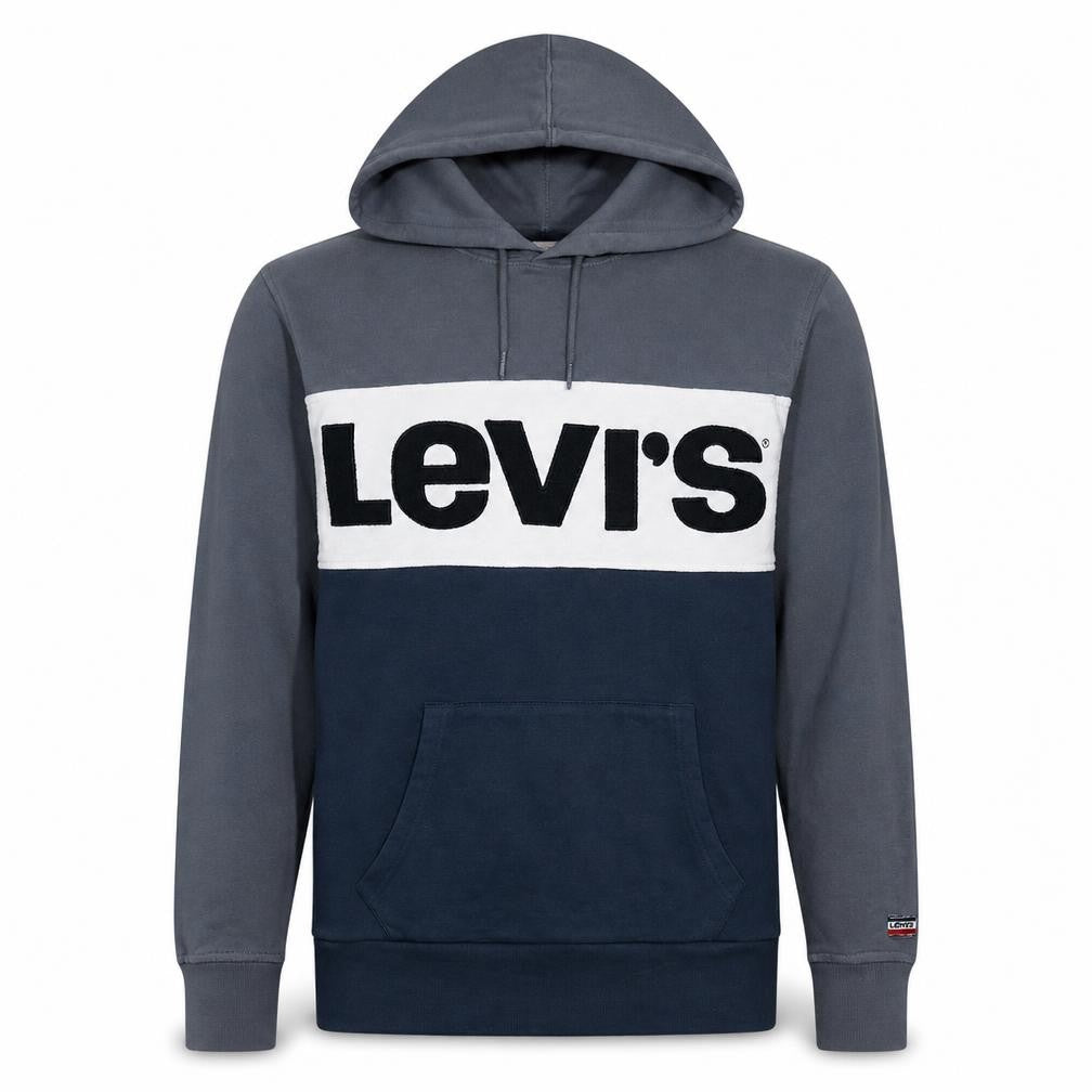 Levi's Men's Blue Pullover Hoodie S Logo Graphic Cotton Blend