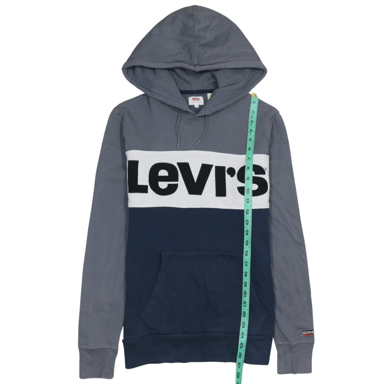 Levi's Men's Blue Pullover Hoodie S Logo Graphic Cotton Blend