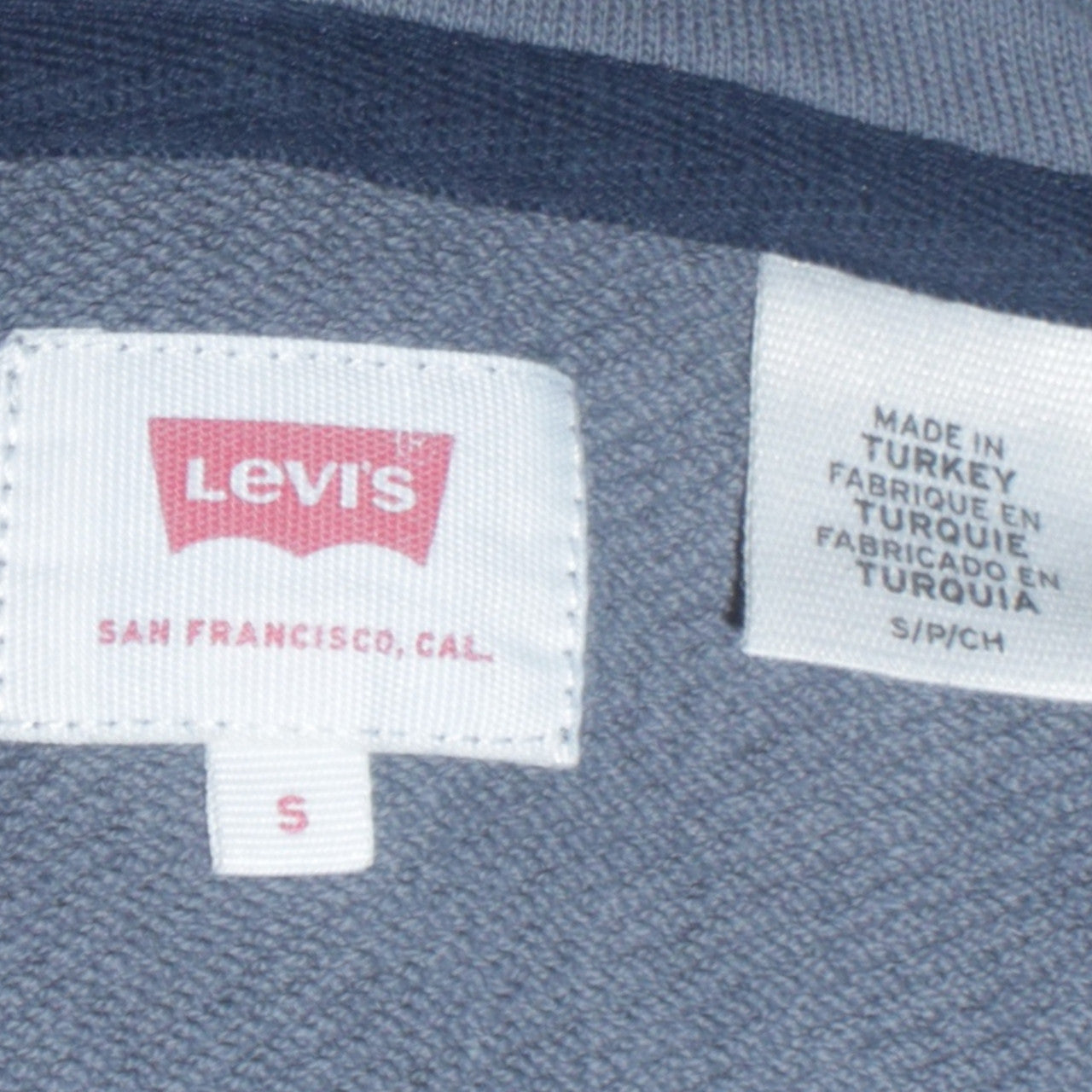 Levi's Men's Blue Pullover Hoodie S Logo Graphic Cotton Blend