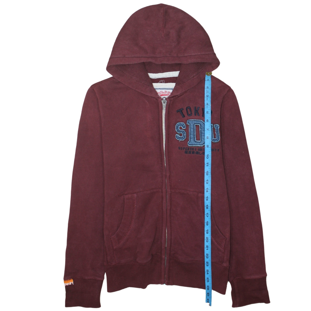 Superdry Men’s Brown Full Zip Hoodie M Tokyo SDU Fleece Sweatshirt