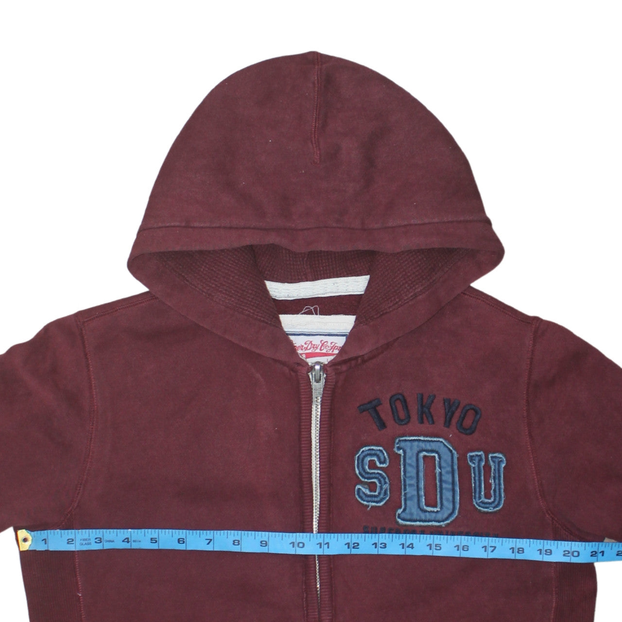 Superdry Men’s Brown Full Zip Hoodie M Tokyo SDU Fleece Sweatshirt