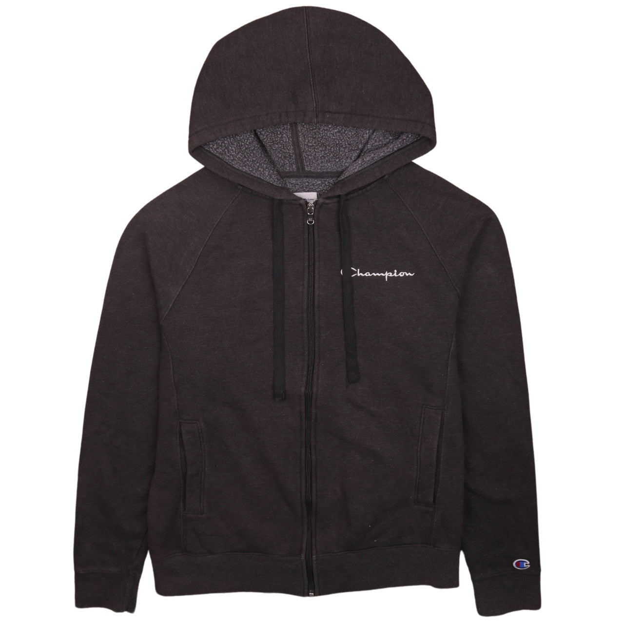 Champion Mens Black Full Zip Fleece Hoodie Size S