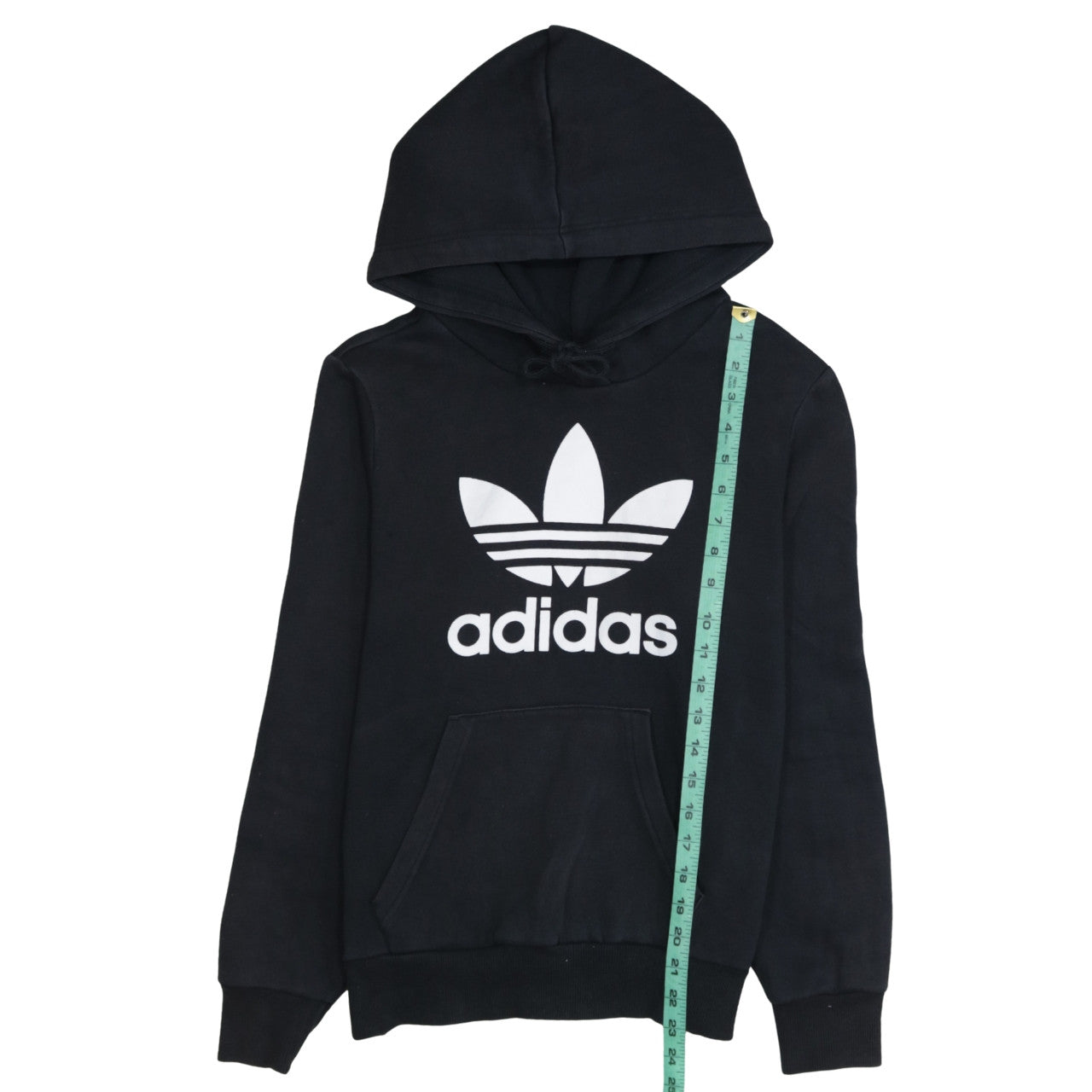 Adidas Womens Black Size 12 Pullover Hoodie with Logo Print