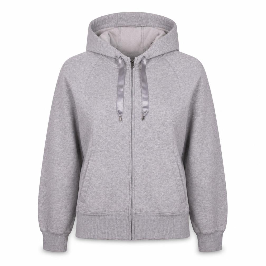 Champion Women’s Grey Full Zip Hoodie Size L Cotton Blend