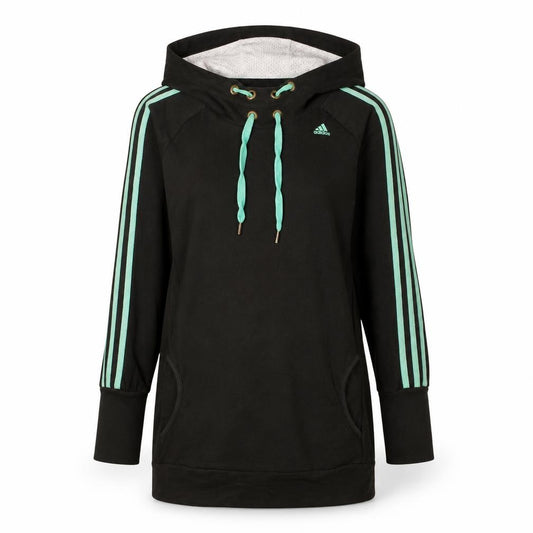 Adidas Womens Black Hoodie Size 10 Drawstring Pullover Tunic
